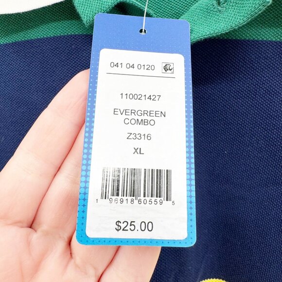 NEW Prince Pickleball Men's Polo Shirt - Green/Navy Blue/Yellow - Picture 6 of 8